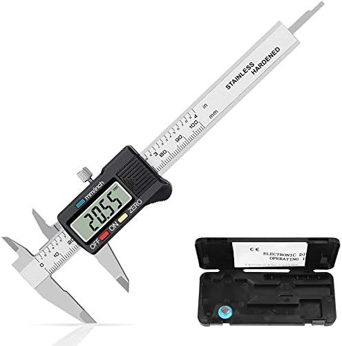 eSynic 100mm Digital Vernier Caliper 4 Inch Stainless Steel Vernier Caliper and Large LCD Screen Inch Metric Conversion Vernier Caliper for Designers Engineers and Mechanics