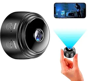 NHS WiFi Spy Camera Hidden for Home Outdoor High HD Focus Spy Magnet Mini Live Stream Night Vision IP Wireless 1080P Audio Video Hidden Indoor Nanny Camera for Home Offices Security Multicolor