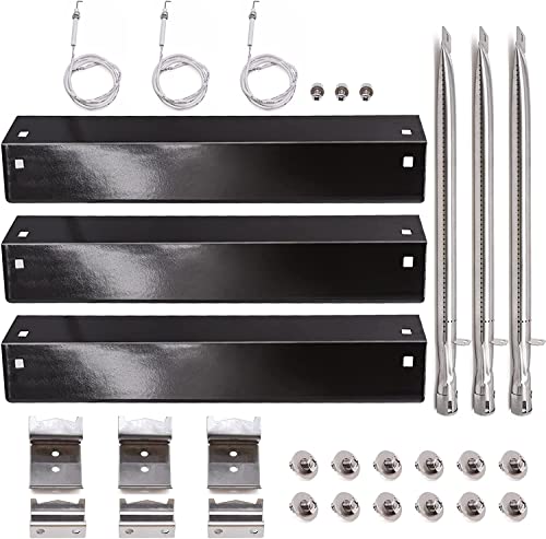 Criditpid Grill Parts for Chargriller 5050 5650 3001 3030 5072 3008 4000 5252 3072 Grill Models Porcelain Steel Heat Plate Burner Tube Hanger Bracket Electronic Igniter.