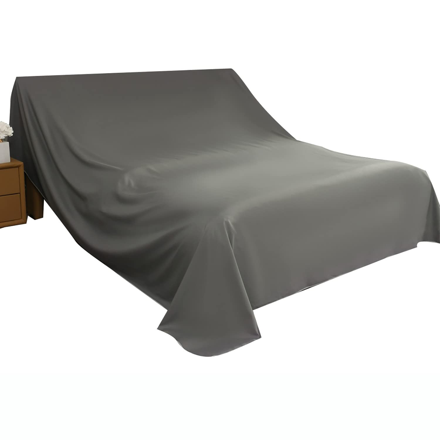 Furniture Dust Shroud Cloth, Bed/sofa Dustproof Throw Brushed Cotton Dust Sheets for Decorating/long Outings/removals (Dark grey,120×100cm)