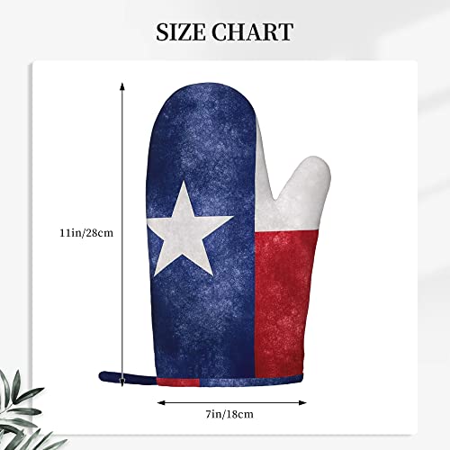 Boulda Texas Flag Oven Mitts With Non-Slip Silicone Heat Resistant Oven Gloves Soft Cotton Lining Waterproof Pot Holders For Kitchen Cooking Baking Grilling Decoration #TOP2
