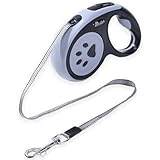 Retractable Dog Lead, Shunshi Heavy-Duty Extendable Dog Leads - 5M/16FT Strong Nylon Tape Leash, One-Handed Brake & Lock, Tangle-Free Design for Small to Medium Dogs (Black)