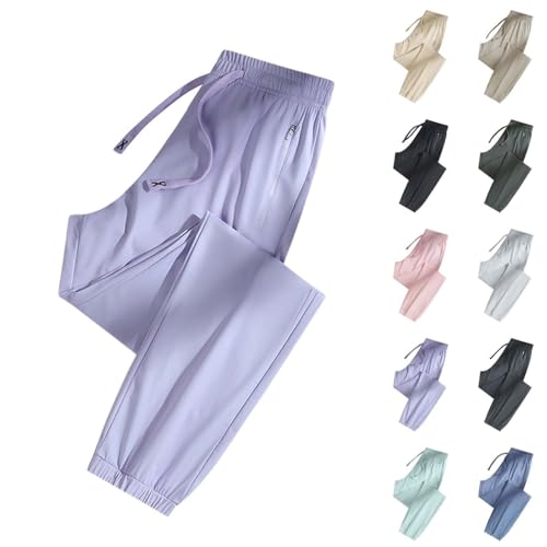 Stretchy Pants for Women 2025 Unisex Trendy Elastic Soild Color Quick Drying Pants Breathable Trousers with Pockets