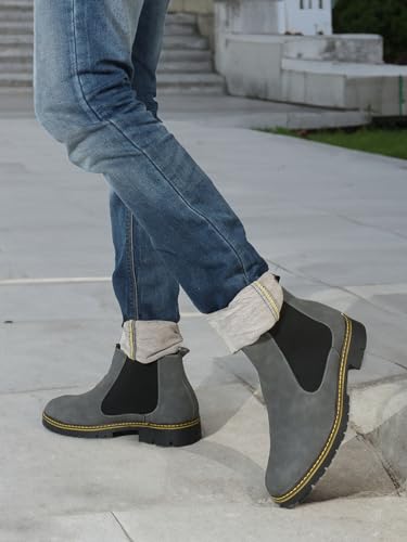 Image of Carlton London Men's Classic Suede Slip On Chelsea Ankle Boots