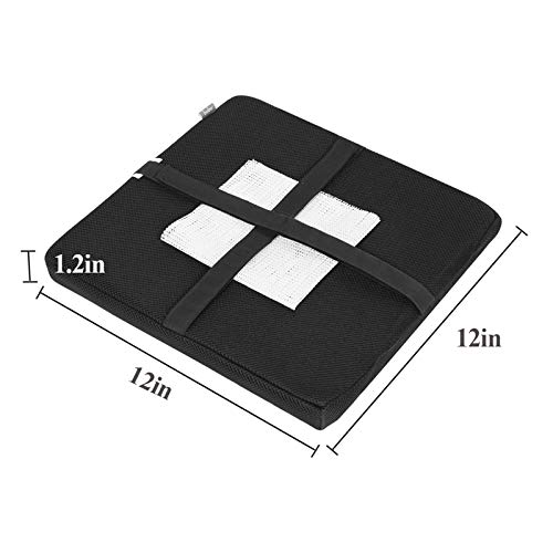 Baibu 12 Inches Square Stool Cushions With Ties Set Of 4 For Bar Stool, Breathable Square Chair Pads Seat Cushions With Anti-Slip Mat - Only Pads (12" (4Pc), Black) #TOP2