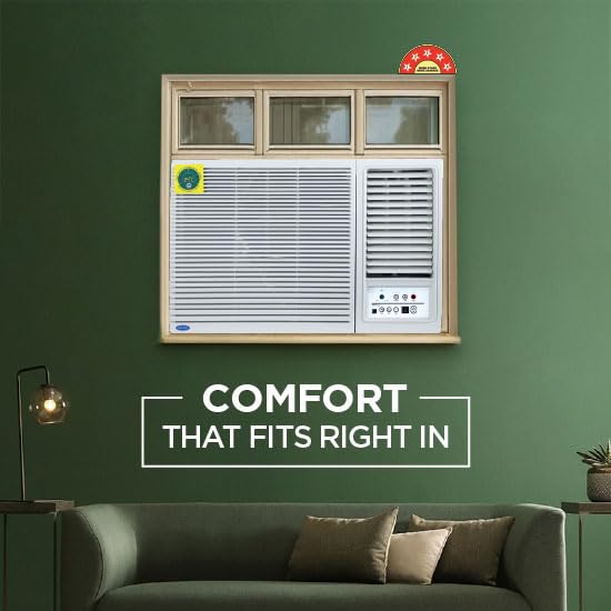 Image of Carrier ESTRELLA GXi 1.5 Ton 5 Star Window Inverter AC with Dust Filter, Auto Restart, Turbo /Sleep /Dry Mode | 100% Copper Condenser | Energy Efficient, Cools Even at 52C (CIW19EC5R36F0, White)