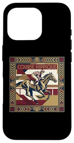Course Hippique Art Deco Horse Racing Jockey �X�}�z�P�[�X iPhone 16 Pro �p