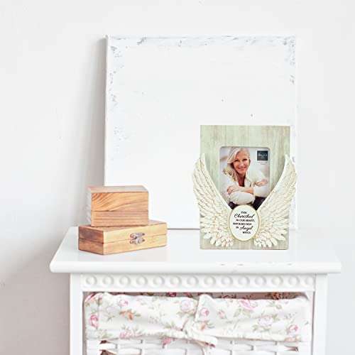 Angel Wings Memorial Photo Frame, Home Decor Gift For Death Of A Loved One, Holds 4-Inch By 6-Inch Photo, By Abbey & Ca Gift,Antique White #TOP5
