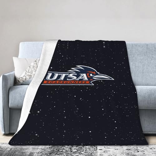 UTSA Roadrunners Fleece Blanket, Very Soft Microfiber Flannel Blanket for Couch Warm and Cozy for All Seasons