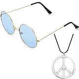 gafas de sol redondas hombre ray ban ★ Gafas hippie : las gafas retro son de aprox. 5 cm de diámetro, lente de resina de alta definición de alta definición, anti-desgaste y eficaz contra los rayos UV.