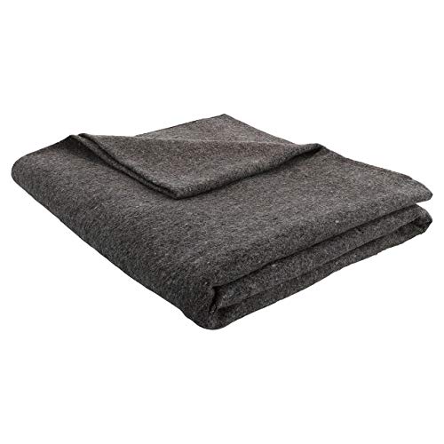 JMR Grey 62x80 Military Wool Blanket for Emergency, Camping, Everyday Use
