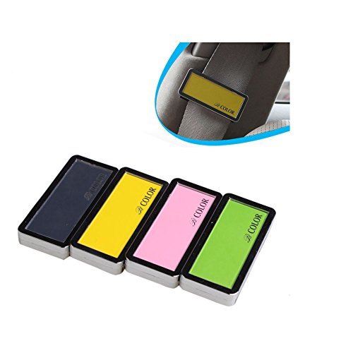 Silence Shopping 4 Unids Asiento de Seguridad Para el Automóvil Cinturón Clips Para el Carro del Coche Motor del Autobús del Coche Vehículo 6.5 * 3 * 1.5 cm Amarillo/Negro/Verde/Rosa