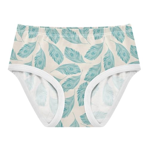 Girls' Underwear Peacock Feathers Cotton Stretch Comfort Toddler Panties
