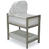 Simmons Kids Farmhouse 2-in-1 Wood Bedside Bassinet Sleeper and Changer – Portable Crib and Changing Table with High-End…