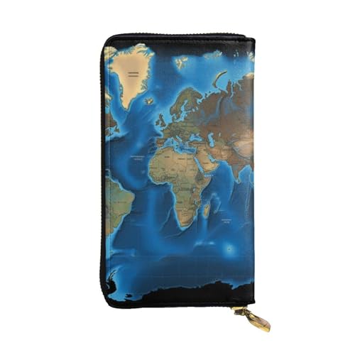 Grand sac à main portefeuille carte du monde pour smartphone et cartes