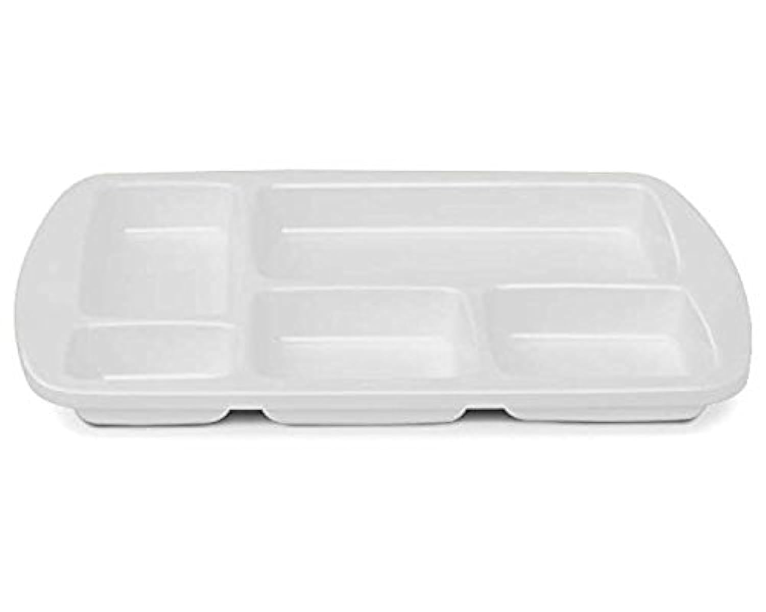 Skykey Serving Melamine 5 Partition Dinner Plate (White)
