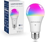 Smart Light Bulbs 100W Equivalent, 11W A19 E26 WiFi Smart Bulb Compatible with Alexa & Google Assistant, Color Changing Light Bulb, Dimmable, No Hub Required, 2.4GHz WiFi Only, ETL Listed, 1PCS