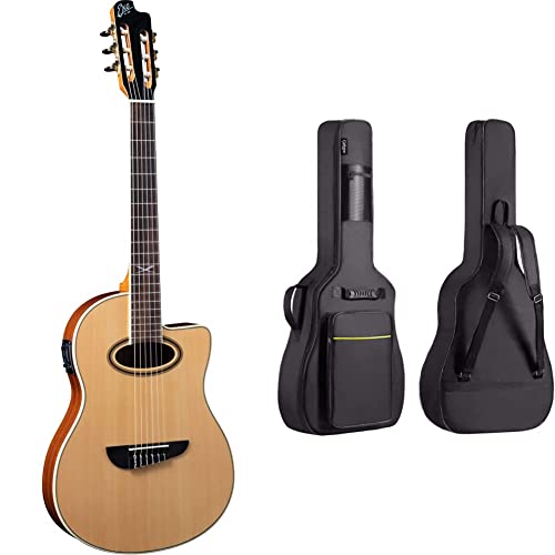 Eko, GUITARS - NXT N N100CE NATURAL & CAHAYA Custodia Chitarra Borsa per Chitarra Classica o Chitarra Acustica Impermeabile in Tessuto Oxford (Nero)