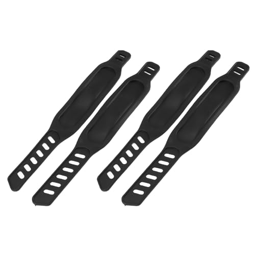 Ycauty 4 correas de pedal para bicicleta estática, ligeras y ajustables, para el hogar, gimnasio, ciclismo, material de PVC, 4 unidades