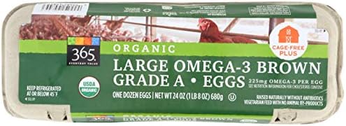 365 Everyday Value, Organic Large Omega-3 Brown Grade A Eggs, 12 CT