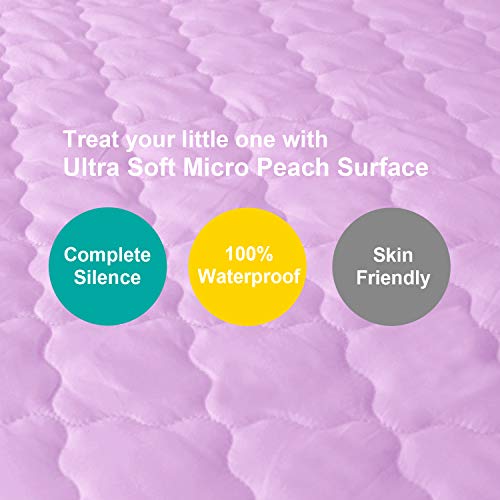 Image of Waterproof Sheet for Pack and Play, Playard Sheets Protector 39 inch X 27 inch | Pack and Play Mattress Protector fits for Baby Foldable and Playard Mattress, Portable Mini Crib, Lavender