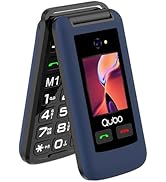 Qubo Mobile Phones for Elderly, Flip Telefono per anziani GSM, Cellulare per anziani, Display da 2,4'',Funzione SOS, Supporto Dual SIM,Chiamata rapida, Radio FM, Torcia elettrica,Blu