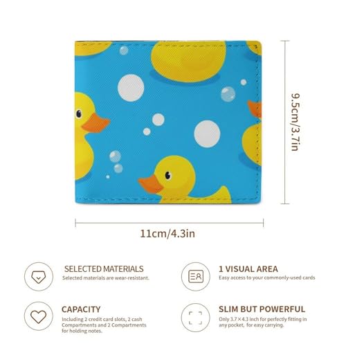 Slim Credit Card Holder for Men Women, Small Card Protector Organizer Case Yellow Rubber Duck Wallet3