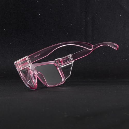 Image of UV400 Transition Photochromic Safety Glases Light to Dark Grey Lens ANSI Z87 Impact Approved (Clear pink (clear shield))