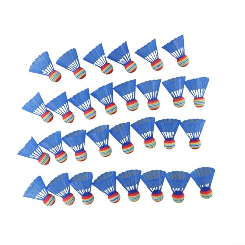 Badminton-Bälle für Anfänger, Nylon, Spaß und einfach zu verwenden, für Kinder, Blau, 30 Stück Badminton-Bälle für Anfänger, Nylon, Spaß und einfach zu verwenden, für Kinder, Blau, 30 Stück