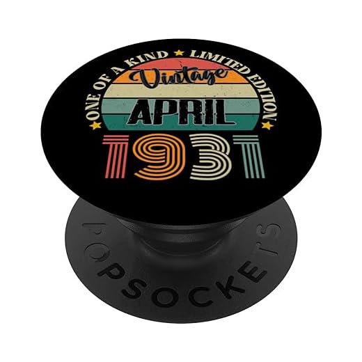 93 Años Vintage Abril 1931 93 Cumpleaños Retro PopSockets PopGrip Intercambiable