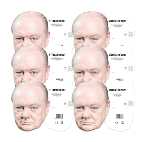 Star Cutouts SMP459 Winston Churchill Six Pack Cardboard Face Masks - Ideal for Fans Parties & VE Day Celebrations - Image 4