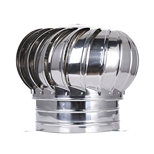 ZXCASDF Dachventilator,Turbine Ventilator,Edelstahl Auspuff Cap Flue Wasserdicht Vent,Drehend Schornsteinaufsatz,Regenhut Schornsteinhaube Schornsteinabdeckung,500mm
