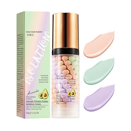 Avocado 4 In 1 Primer for Face Before Makeup,Isolation Cream Tinted Moisturizer,One Step Color Corrector,Blurs Imperfections Oil Control & Moisturizing Skin Tone Correcting,Radiance Skin Makeup Base