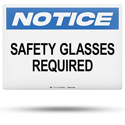 Panneau d'avertissement lunettes de protection obligatoires en aluminium étanche