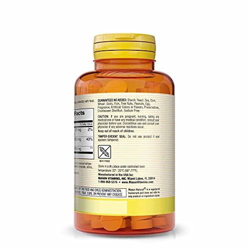 Mason Natural Beet Root With Magnesium And Calcium - Healthy Heart And Blood Pressure, Maintain Overall Health, 100 Tablets #TOP2