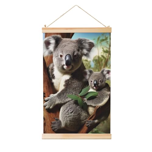 Toile koala suspendue en bois LHBWCVN 91x61 cm pour la décoration murale de la maison