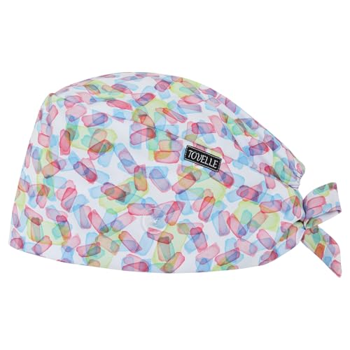 Image of Scrub Caps for Women with Buttons, Classic Surgical Caps | Double-Sided Printed, Adjustable,Long Hours, Sweatbands, Fabric Help Reduce Static Buildup