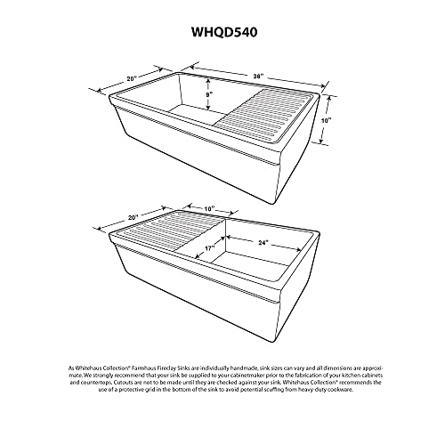 Whitehaus Collection Whqd540-Blue Quatro Alcove Kitchen, Fireclay, Front Apron Sink, Glossy, Blue #TOP4