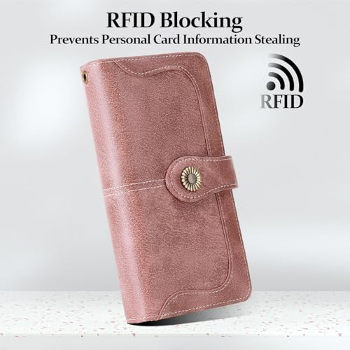 Image of FALAN MULE Wallets for Women Trifold Wristlet Wallets Large Capacity RFID Blocking Ladies Purse Credit Card Holder