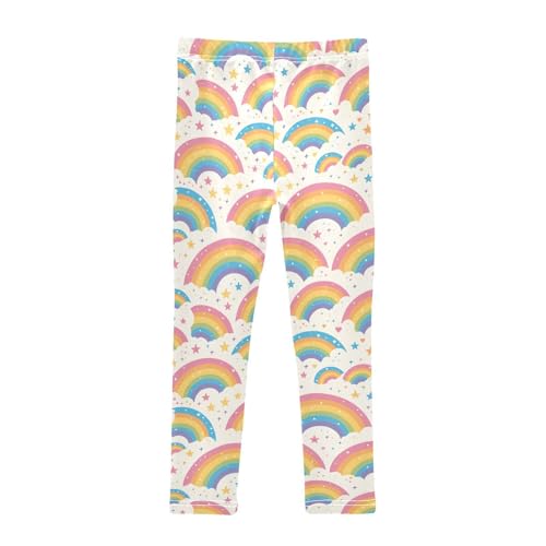 KLL Glitter Rainbow Pride Little Girls Cotton Leggings Stretchy Full Length Workout Pants Running2