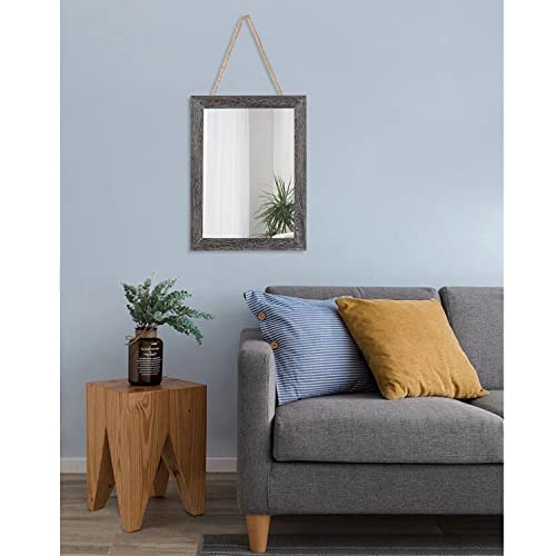 Aazzkang Wall Mirror With Wood Frame Rectangle Rustic Mirror Decorative Farmhouse Bedroom Bathroom Hanging Mirror Wall Decor #TOP6