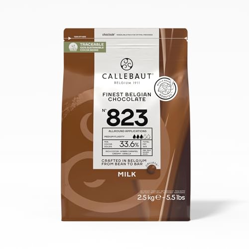 Belgian Milk Chocolate Baking Callets (Chips) - 33.6% - 1 bag, 5.5 lbs