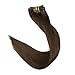 Full Shine Clip Hair Extensions 8 Pcs 18 Inch 100 Gram Seamless Hair Extensions Clip On Hair Straight Clip In Extensions Medium Brown Color 4 Skin Weft Clip In Hair Extensions for White Women