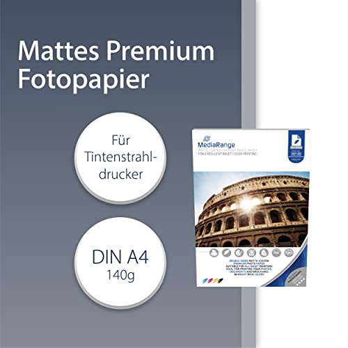 Fotopapier MediaRange DIN A4 für Tintenstrahldrucker beidseitig