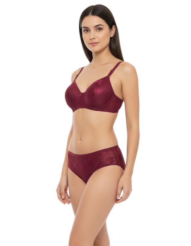 Women’s Padded Full Coverage Bra Panty Set | Regular Strap | Soft Nylon Fabric | Comfortable Everyday Lingerie-image-27