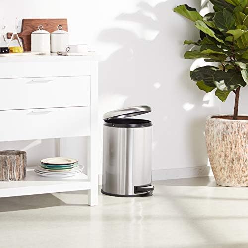 Amazon Basics Stainless Steel Dustbin - Round Pedal, 20L