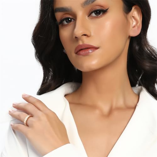 MDFUN Emerald Cut Cubic Zirconia Ring 18K White Gold/Yellow Gold Plated Engagement Promise Wedding Rings Eternity Bands for Women Size 5-102