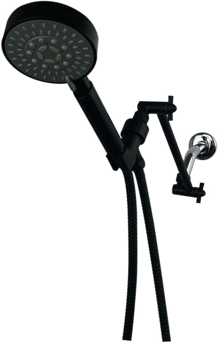 KAJIABELL 16 Inch Shower Extension Arm Adjustable Height and Angle Solid Brass Shower Head Extender with Lock Joints Universal Connection