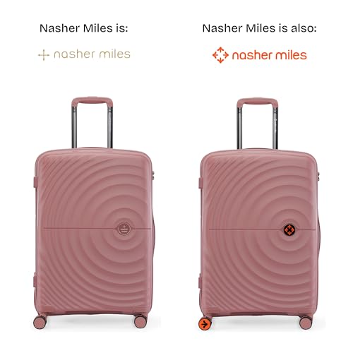 Image of Nasher Miles Seattle Hard-Sided Polypropylene Check-in Luggage 24 inch | 65cm | 8 Wheels Medium Trolley Bag for Travel | Suitcase (Rose Gold)