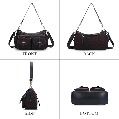 Image of Angel Kiss Hobo Purses for Women Crossbody Shoulder Bag Ladies Multi Pocket Handbags with Adjustable Shoulder Strap | Soft Vegan Leather